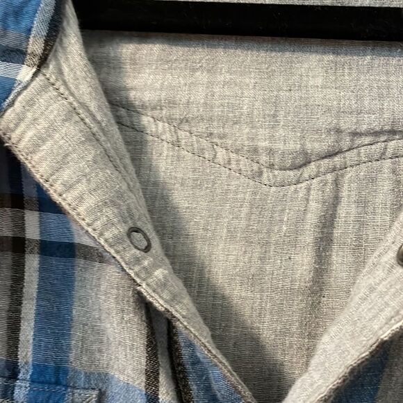 Lucky Brand plaid double cloth two pocket western style shirt size Large - Picture 5 of 12